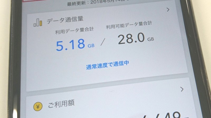 毎月のデータ使用量は気になる…