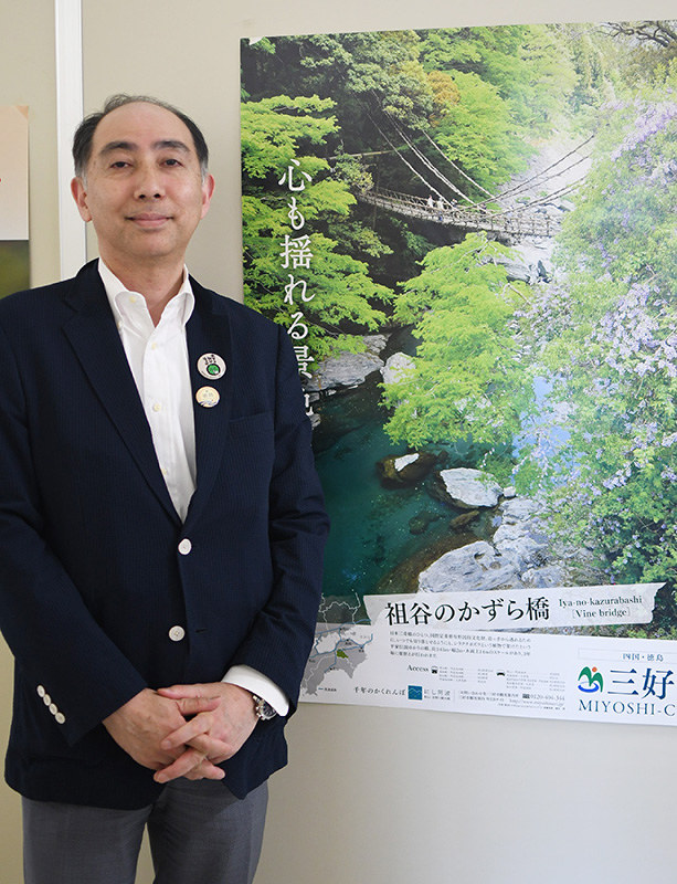 ホテル祖谷温泉社長の植田佳宏さん=徳島県三好市内で、大坂和也撮影