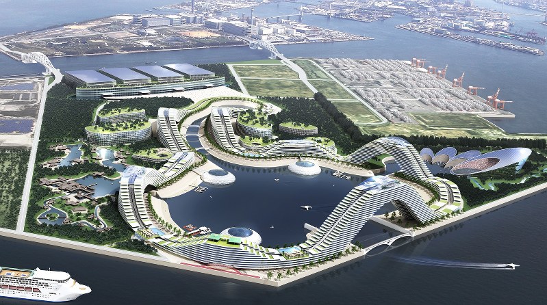 夢洲(大阪市此花区)でのIR整備のイメージ=関西経済同友会提供、2015年1月作成