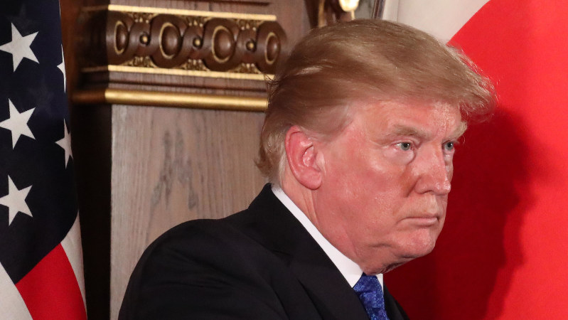 トランプ米大統領=2017年11月6日、岩下毅撮影