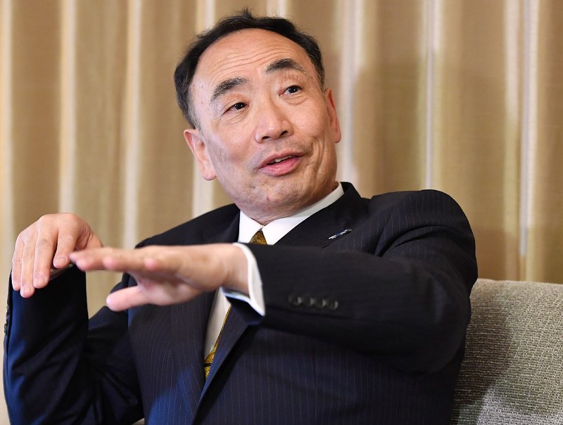 取材に応じる籠池泰典被告=大阪市内で6日、猪飼健史撮影