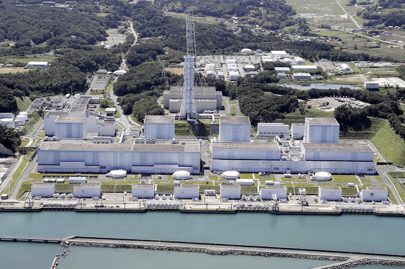 東京電力福島第2原発=福島県上空で2018年6月14日午後1時29分、本社ヘリから