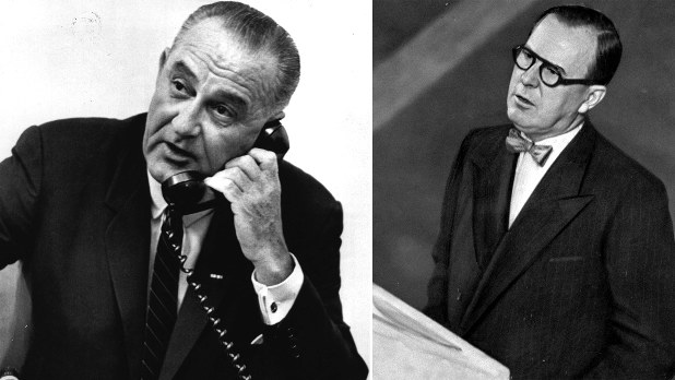 【左】ジョンソン大統領=1965年撮影【右】ピアソン首相。太平洋戦争後のサンフランシスコ講和会議にはカナダの全権として出席=1951年撮影