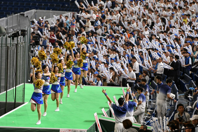 都市対抗野球：新日鉄住金鹿島（鹿嶋市）の応援団（1回戦