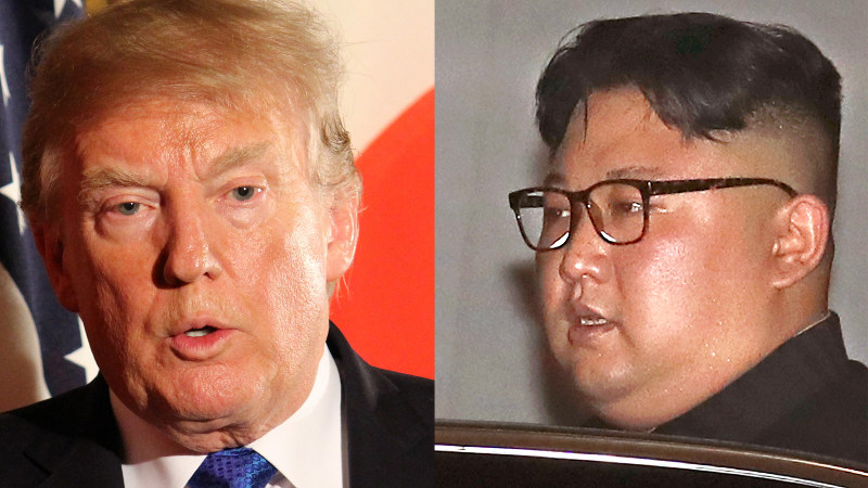 【左】トランプ米大統領【右】北朝鮮の金正恩朝鮮労働党委員長