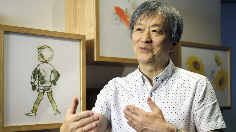松本猛氏=手塚耕一郎撮影