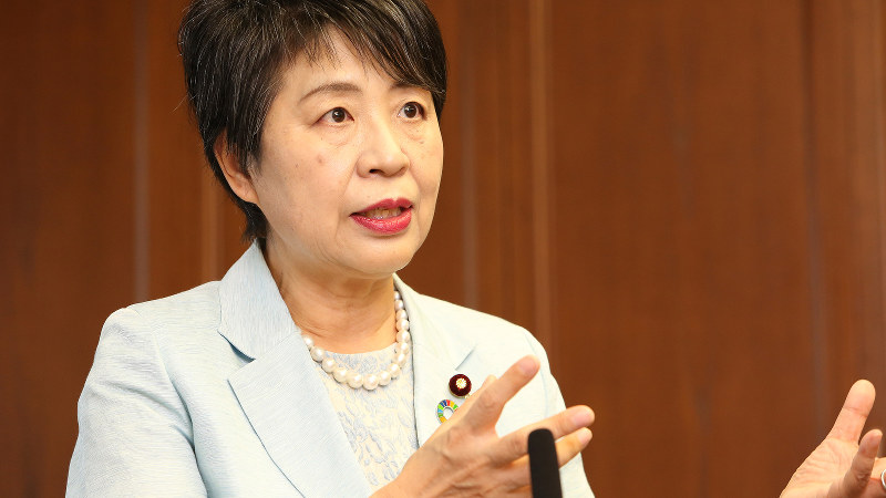 上川陽子氏=太田康男撮影