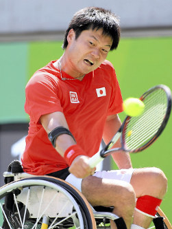 アジアパラ大会の車いすテニスで活躍が期待される国枝慎吾選手=リオデジャネイロの五輪テニスセンターで2016年9月13日、徳野仁子撮影