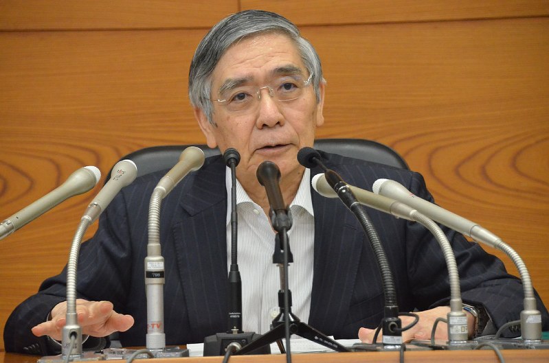 記者会見する黒田東彦総裁=東京都中央区の日本銀行本店で2018年9月19日午後、竹下理子撮影