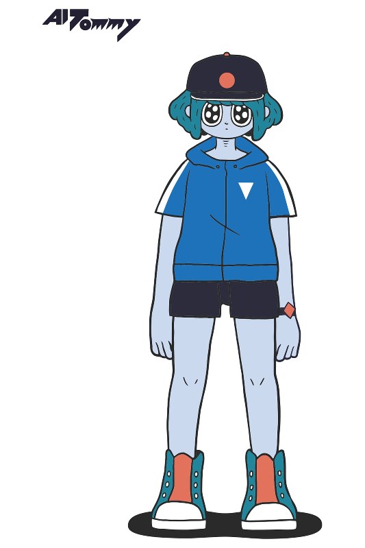 AIアシスタント「Tommy」のキャラクター画像。設定は女性でバイリンガル=J-WAVE提供