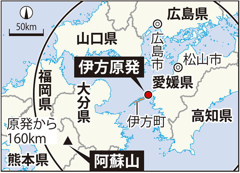 伊方原発の位置