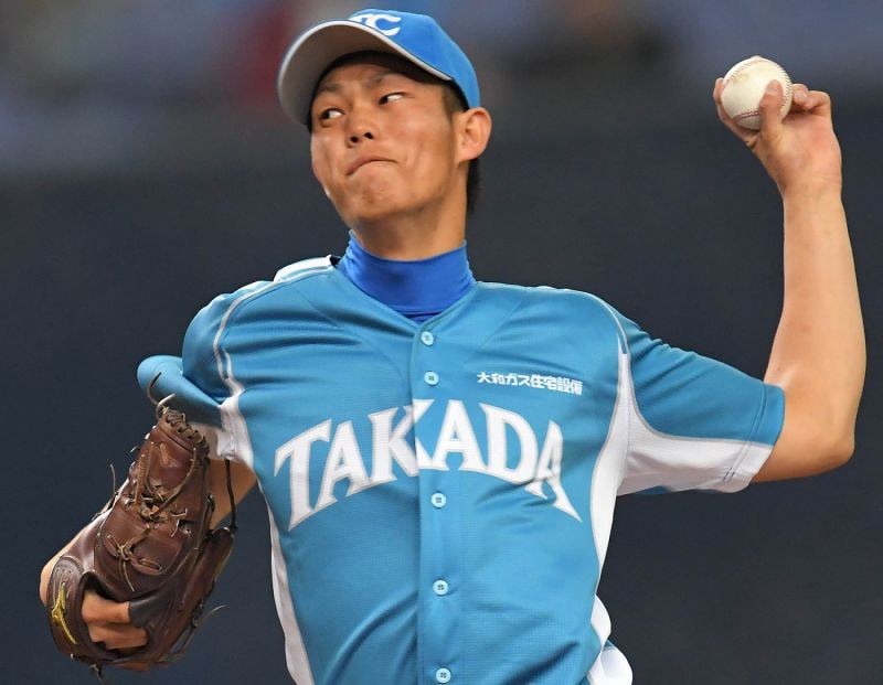 【大和高田ク―新日鉄住金広畑】大和高田ク先発の松林=京セラドーム大阪で2018年11月9日、山崎一輝撮