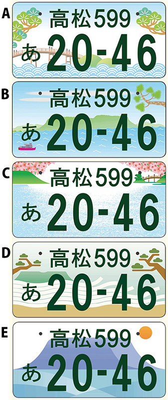 図柄入りナンバープレート 選んで投票を 高松市 観光名所など５案 ｈｐなどで２６日まで 香川 毎日新聞