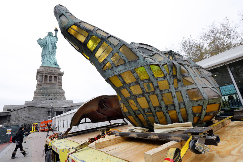 Statue of Liberty's original torch moved to museum site The Mainichi