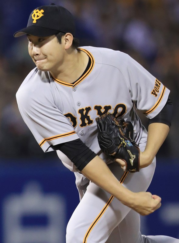 巨人の菅野智之投手=2018年10月14日、梅村直承撮影