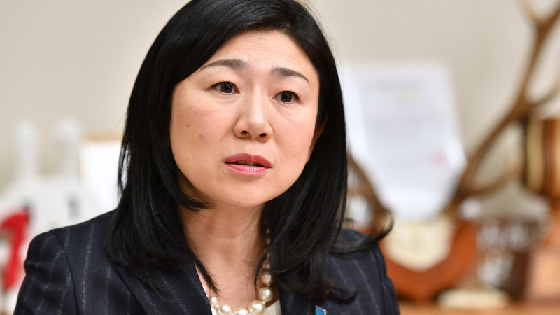 牧島かれん氏=丸山博撮影