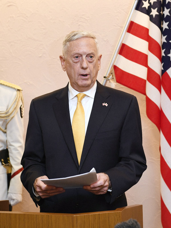 マティス米国防長官=防衛省で2018年6月29日、代表撮影