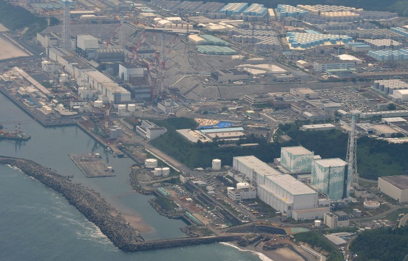 東京電力福島第1原発=福島県で、本社ヘリから藤井達也撮影