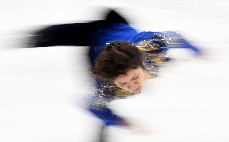 【平昌五輪】男子フリーで演技する２位の宇野昌磨＝江陵アイスアリーナで２０１８年２月１７日、山崎一輝撮影