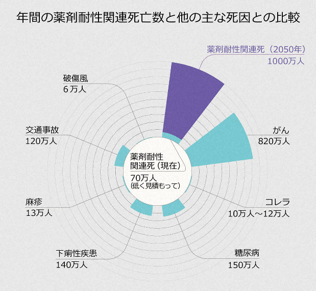 The Review on Antimicrobial Resistance : Antimicrobial Resistance: Tackling a Crisis for the Future Health and Wealth of Nations (December 2014) より翻訳、一部改変