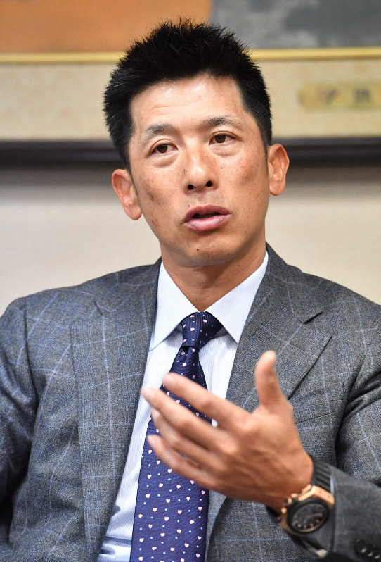 新年のあいさつのため毎日新聞大阪本社を訪れた阪神タイガースの矢野燿大監督=大阪市北区で2019年1月9日午前11時38分、猪飼健史撮影