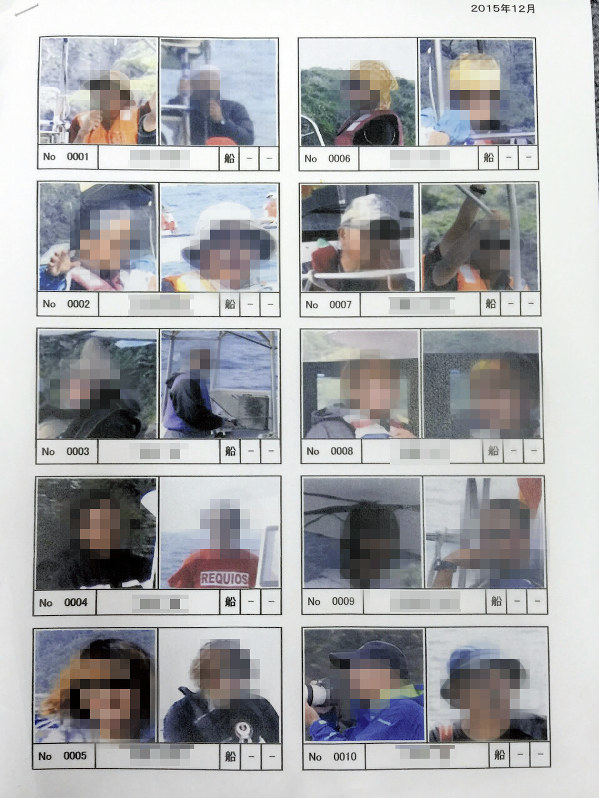 ライジング社が作成した反対派リスト。警備艇に備え付けられていた(画像の一部を加工しています)