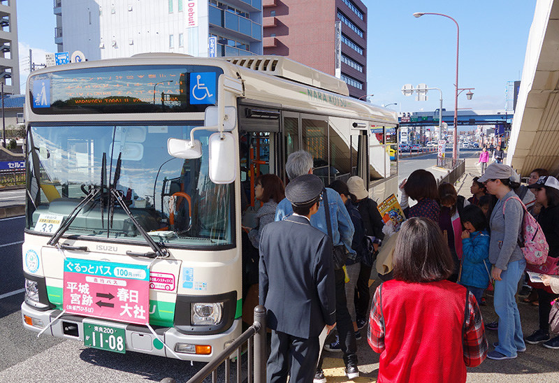 ぐるっとバス ス イスイ 大宮通りルート ４月に出発進行 県庁 朱雀門 ２０分超短縮 観光 快適に 奈良 毎日新聞