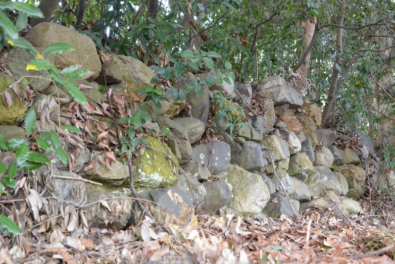 京都御苑椹木口に移築復元された、織田信長時代の二条城石垣=京都市で2018年2月19日、礒野健一撮影