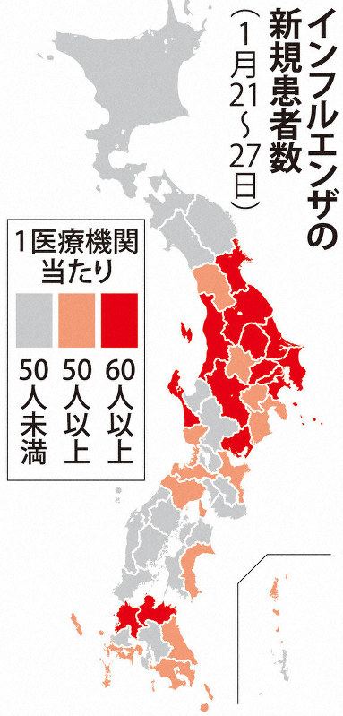 インフルエンザの新規患者数