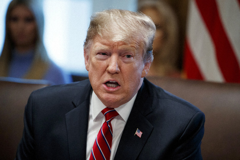 トランプ米大統領=米ワシントンで12日、AP