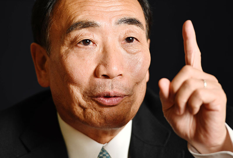 毎日新聞のインタビューに答える籠池泰典被告=大阪市北区で2019年3月4日、山崎一輝撮影