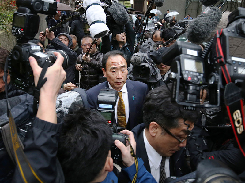 初公判を終え、大阪地裁を後にする籠池泰典被告=大阪市北区で2019年3月6日午後5時6分、小出洋平撮影