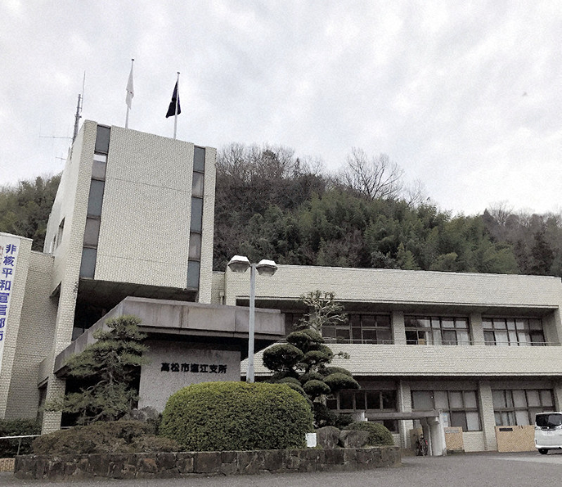土砂災害警戒区域内にある指定避難所=高松市塩江町で