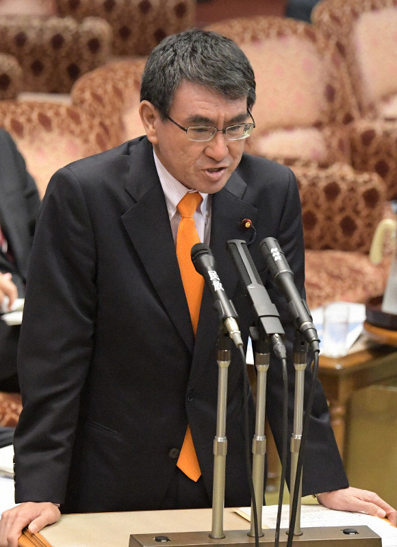 河野太郎外相=国会内で2019年3月25日、川田雅浩撮影