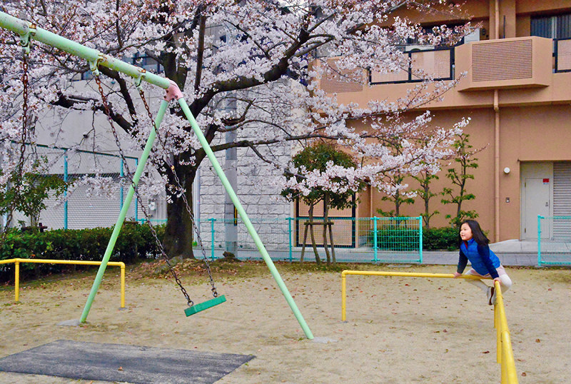 芦屋川・遠近：写真家・長島義明／４３ ブランコ 「誰かが乗ってるよ 