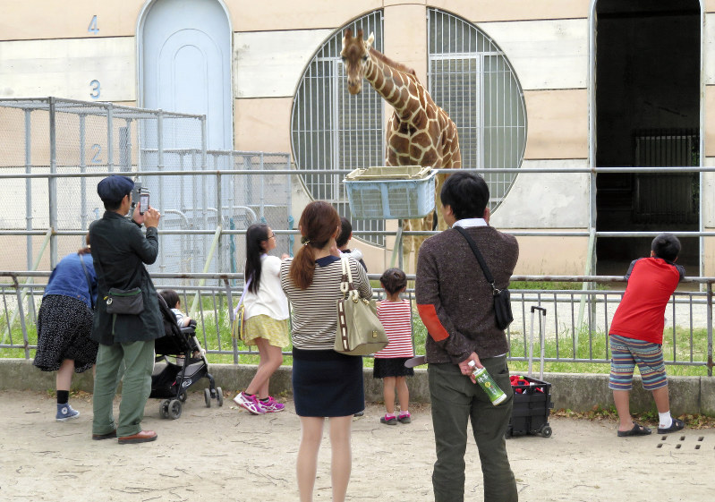家族連れなどが訪れる動物園=大牟田市動物園で2019年4月28日14時20分、井上和也撮影