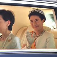 赤坂御所から出られる新皇后雅子さま＝東京都港区で２０１９年５月１日午前１０時４１分、宮間俊樹撮影