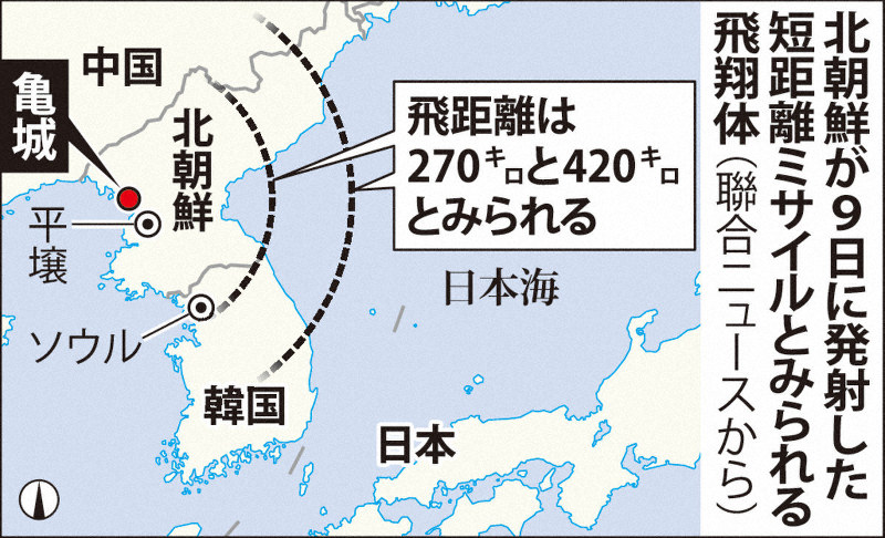 北朝鮮がまた2発 ミサイルか 日本海に落下 今月4日に続き 毎日新聞