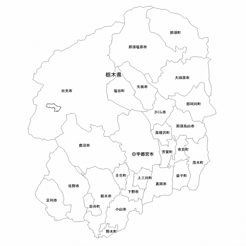 栃木県の市町