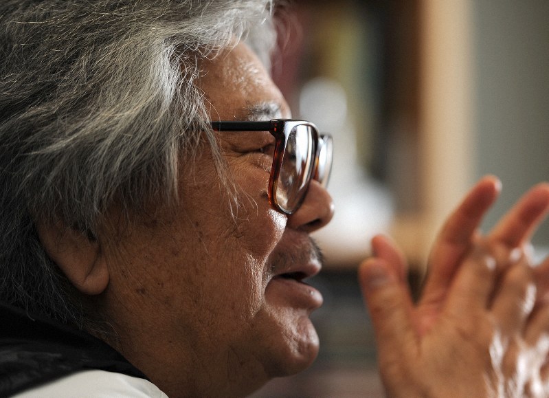 晩年の若松孝二は病魔と闘いながらも、創作意欲は衰えを知らなかった。インタビューでも「原発問題」「従軍慰安婦」「731部隊」などといった問題を「映画で描きたい」と、何度も口にしていた=久保玲撮影