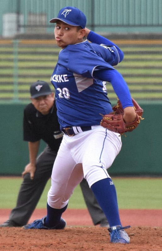 都市対抗北関東2次予選1回戦でJR水戸戦に先発し6回無失点のエイジェック・大黒一之投手=茨城県日立市の日立市民球場で2019年5月28日午前11時10分、玉井滉大撮影