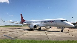 スペースジェットのカラーリングでパリ航空ショーに参加した「M90」（三菱航空機提供）