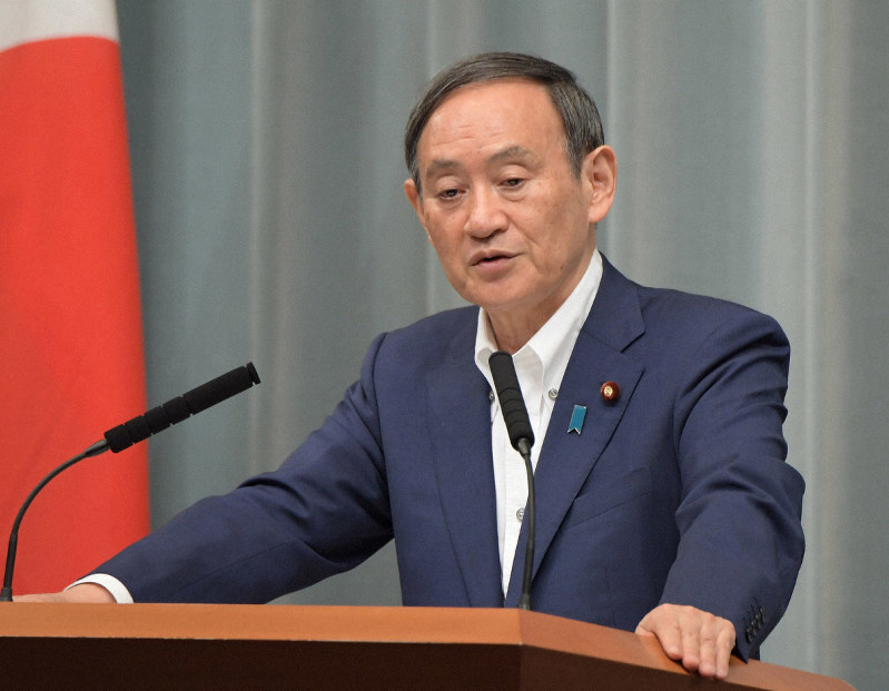 記者会見で質問に答える菅義偉官房長官=首相官邸で2019年5月20日午前11時10分、川田雅浩撮影