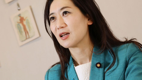 松川るい氏＝山本晋撮影
