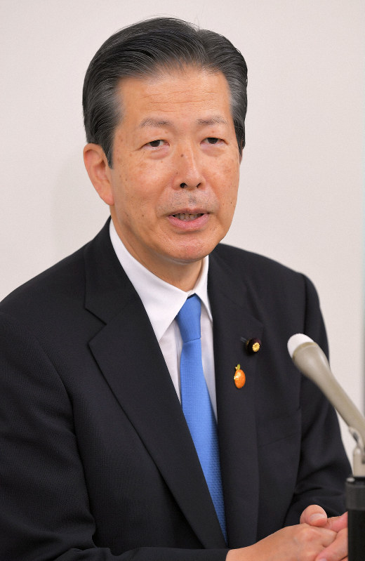 インタビューに答える公明党の山口那津男代表=東京都新宿区で2019年7月1日、滝川大貴撮影