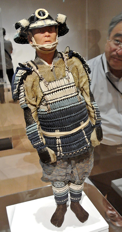 実在した河津伊豆守佑邦をモデルに制作された作品=富山市千石町1の森記念秋水美術館で、青山郁子撮影