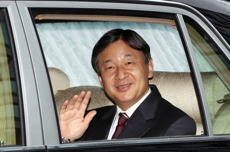皇居に入られる天皇陛下=2019年5月14日、小川昌宏撮影
