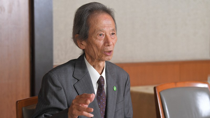 インタビューに答える江田五月元参院議長=東京都千代田区で2019年6月20日午後4時26分、滝川大貴撮影