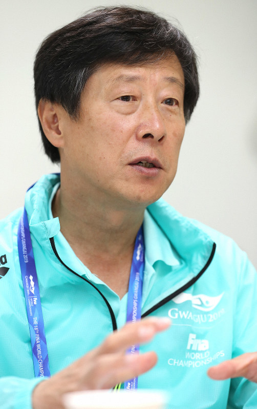 東京五輪への思いを語る成百柔報道官=韓国・光州で2019年7月18日、宮武祐希撮影