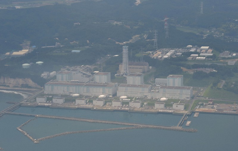 東京電力福島第2原発=福島県楢葉町、富岡町の境界で、本社ヘリから藤井達也撮影